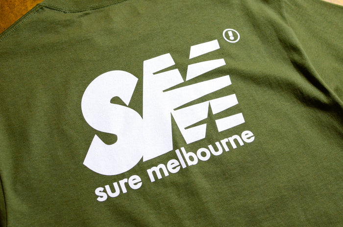 SM T-Shirt - Military Green / White