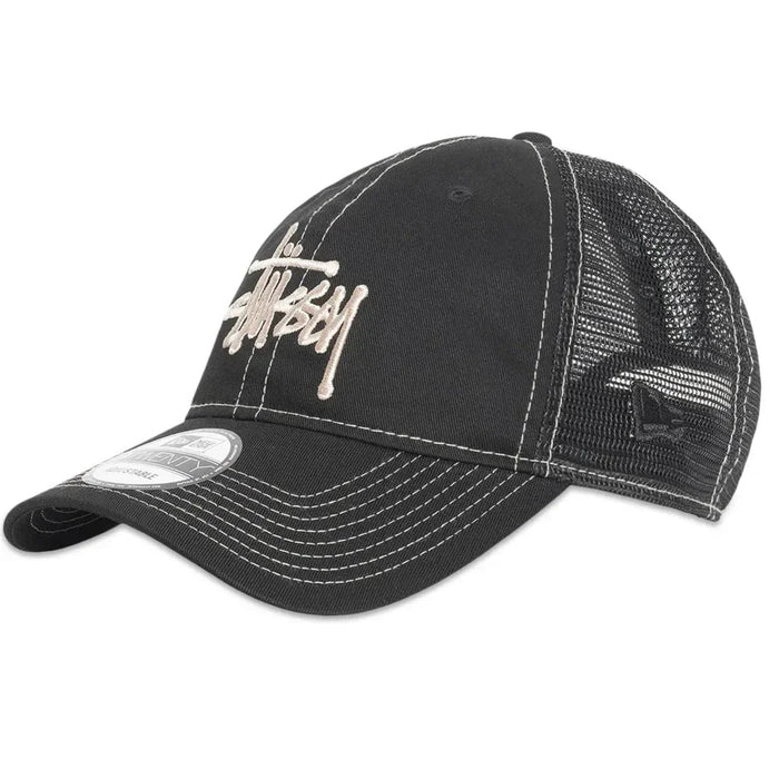 Stussy New Era 9Twenty Basic Trucker Black - Afewvibe
