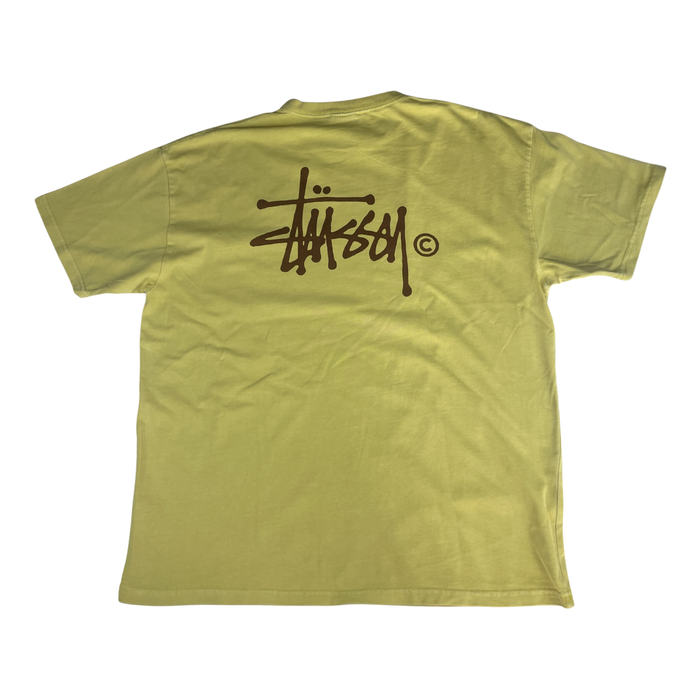 Stussy Vintage T-Shirt – Custom Obarvené na Světle Žlutou