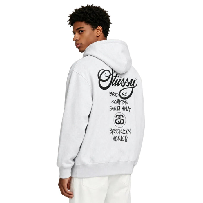 Stussy World Tour Hoodie Ash Heather - AFewVibe