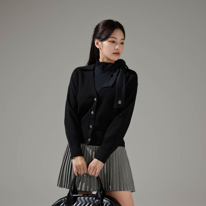Tie Ribbon Turtle-neck Tshirt (Black)