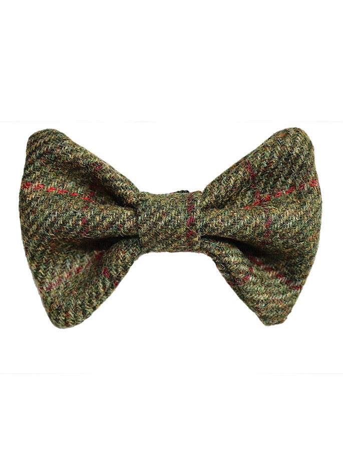 Tweed Wool Dog Dicky Bow - #color_green-windowpane