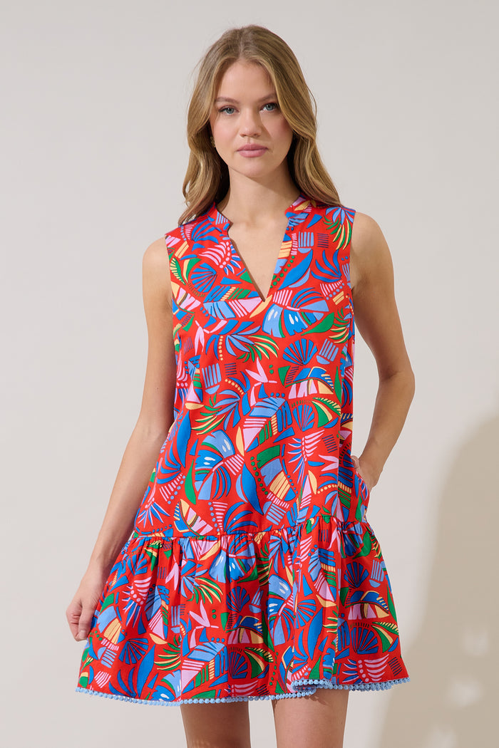 Vilma Sleeveless Mini Dress Tropical