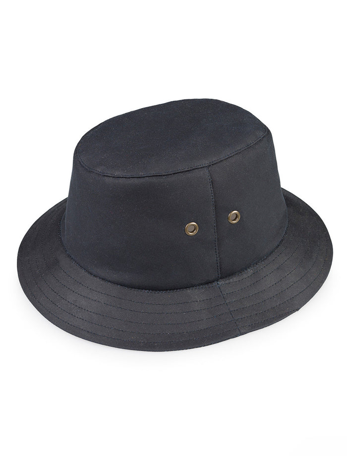 Waxed Walking Hat - Navy #color_navy