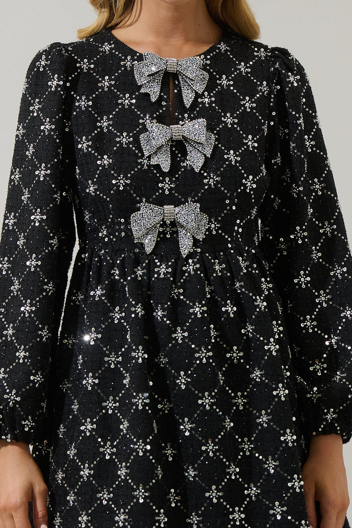Whitney Tweed Glow Bow Dress