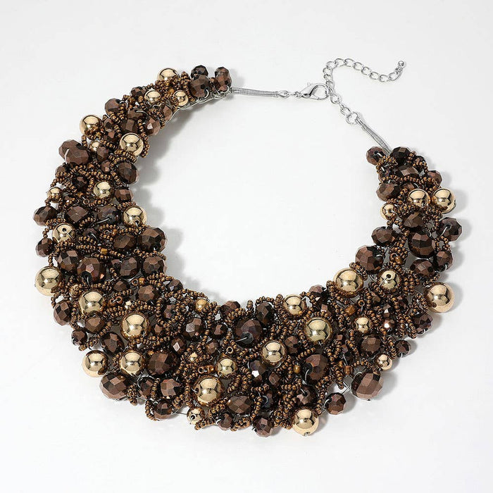 Style the Wire Beaded Collar Necklace exclusively at Born To Glam