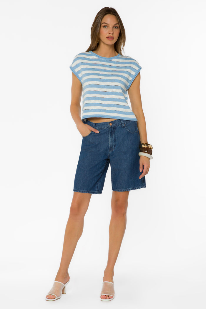 Abree Blue Striped Sweater