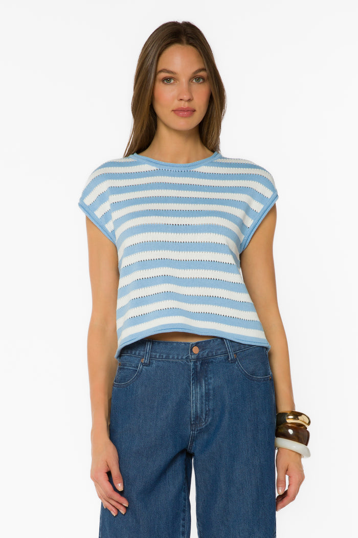 Abree Blue Striped Sweater