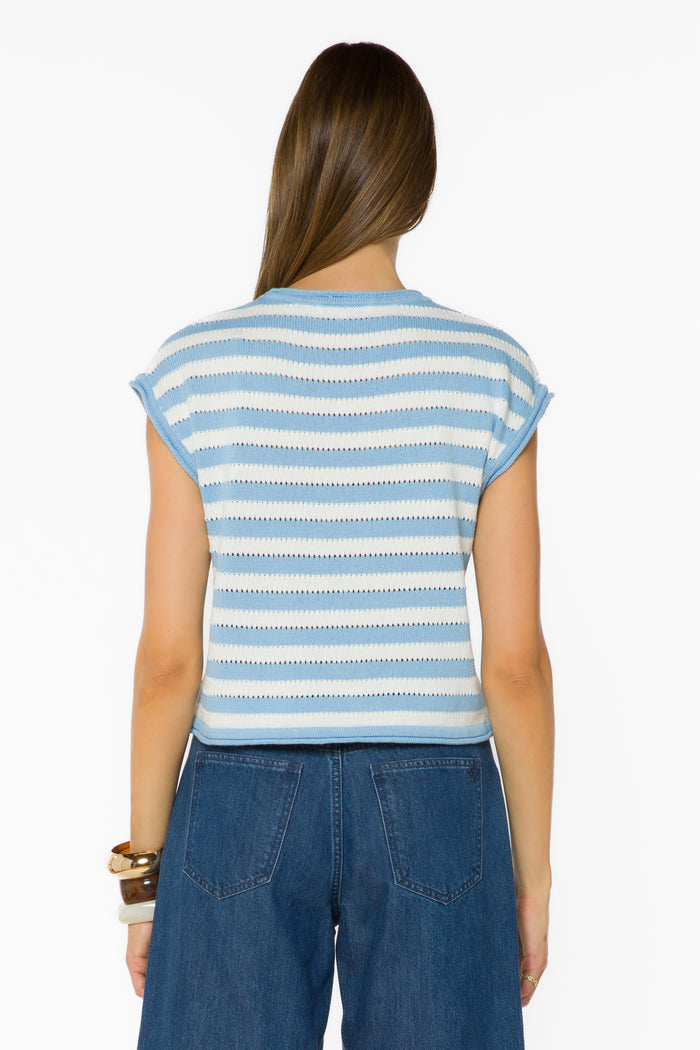 Abree Blue Striped Sweater