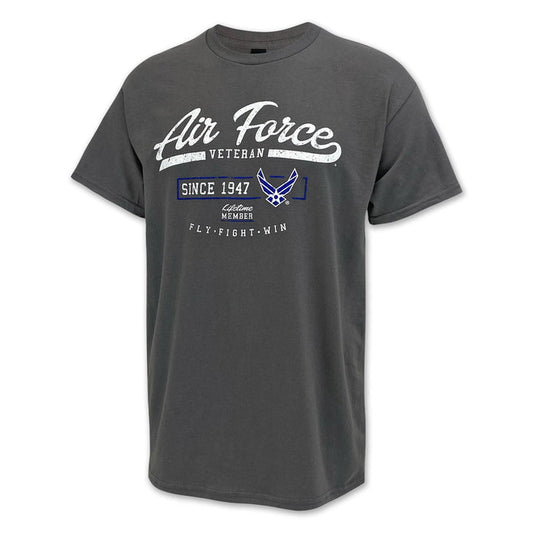 Air Force Veteran Lifetime Member T-Shirt (Charcoal)