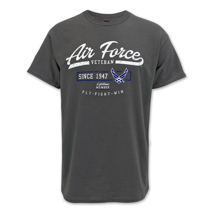 Air Force Veteran Lifetime Member T-Shirt (Charcoal)
