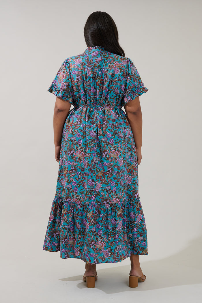 Alna Button Up Midi Dress Berlin Floral Curve