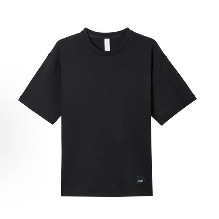 Alo Double Take Crew Neck Short Sleeve TShirt Black - Afewvibe