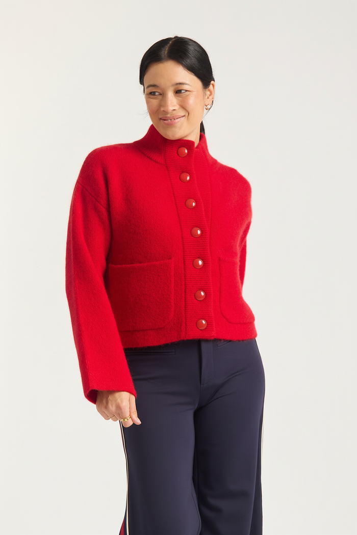 Amelia Bomber Jacket In Red