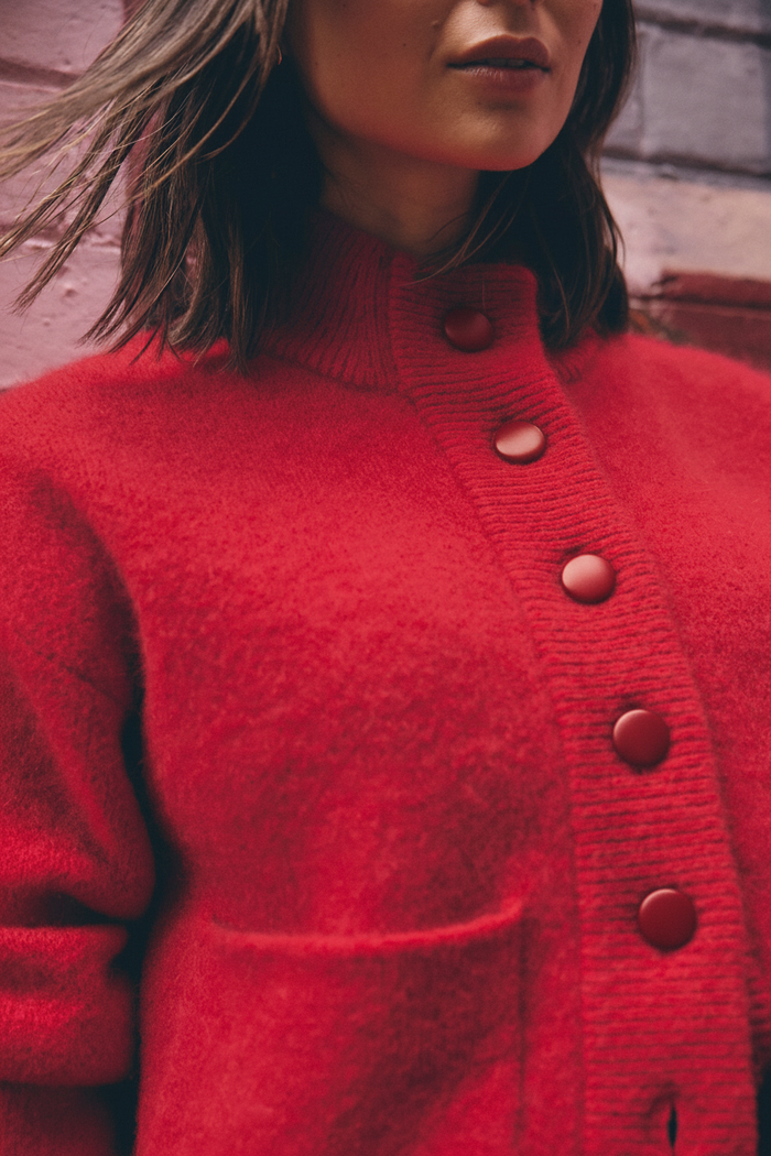 Amelia Bomber Jacket In Red