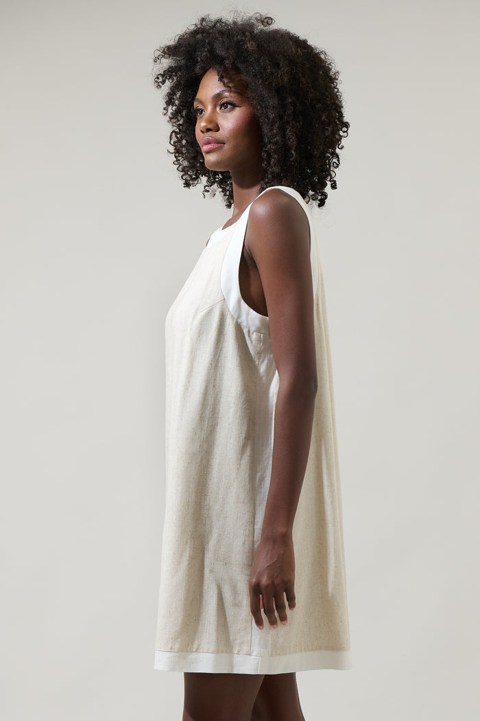Analorra Color Block Sleeveless Mini Dress