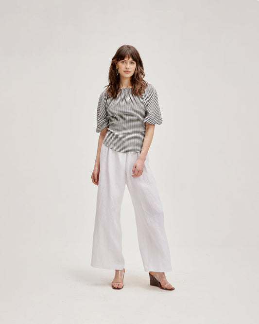 AUGUST LINEN TROUSER WHITE