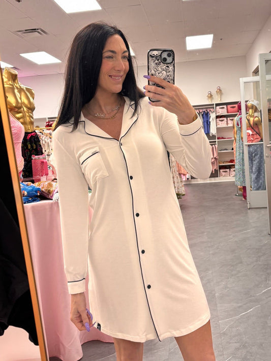 Bamboo Nightshirt in Cream - Intimate Whispers