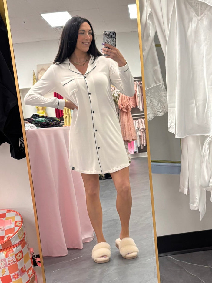 Bamboo Nightshirt in Cream - Intimate Whispers