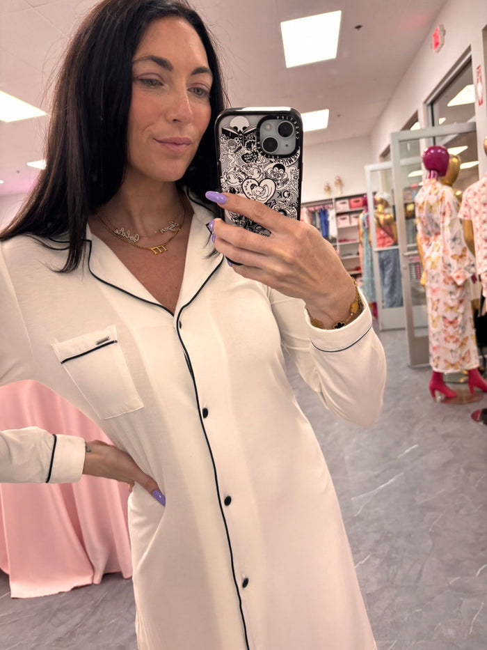 Bamboo Nightshirt in Cream - Intimate Whispers