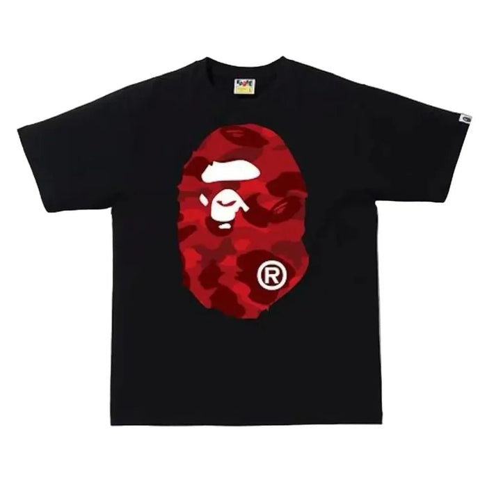 BAPE Color Camo Big Ape Head Tee Black Red - Afewvibe