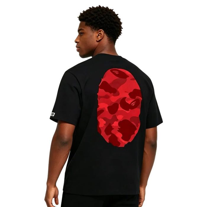 BAPE Color Camo Big Ape Head Tee Black Red - Afewvibe