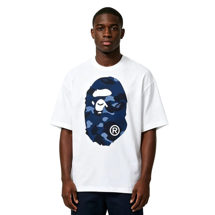 BAPE Color Camo Big Ape Head Tee White Blue - Afewvibe