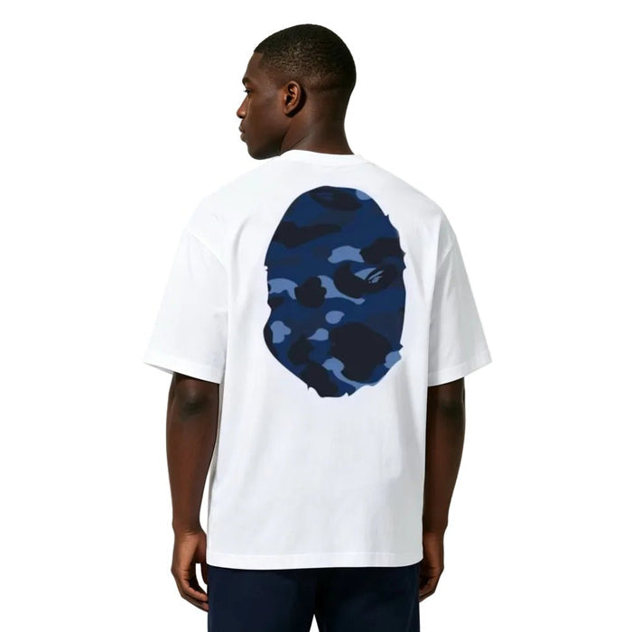 BAPE Color Camo Big Ape Head Tee White Blue - Afewvibe
