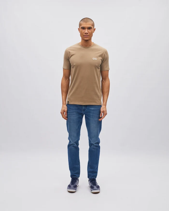 Basic Caden O Neck Tee Walnut Bark
