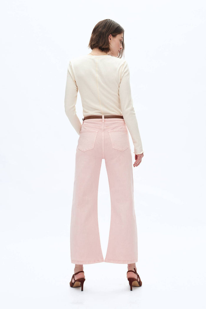 Style the Bayeas Mid Rise Pink Barrel Jeans exclusively at Born To Glam