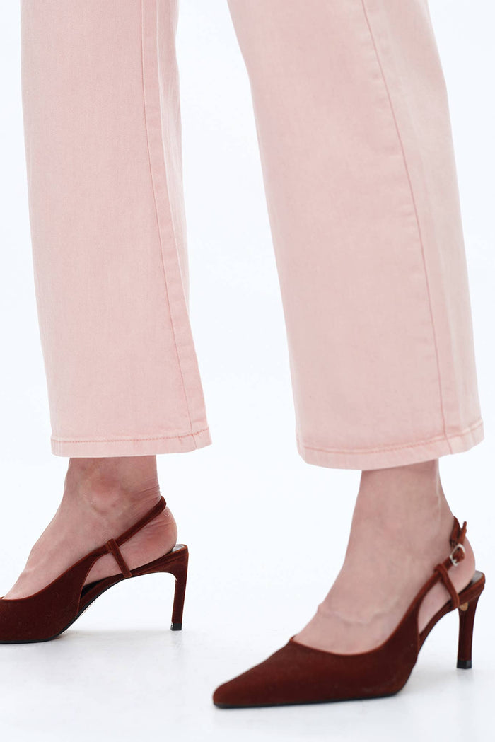 Style the Bayeas Mid Rise Pink Barrel Jeans exclusively at Born To Glam