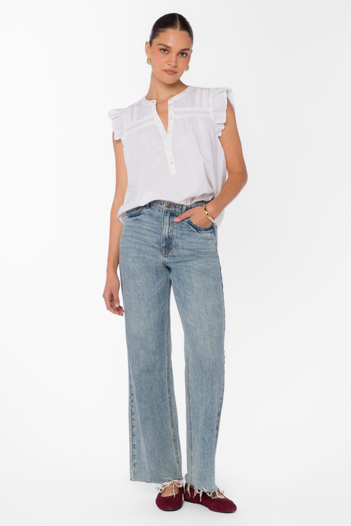 Beckett White Top - Tops - Velvet Heart Clothing