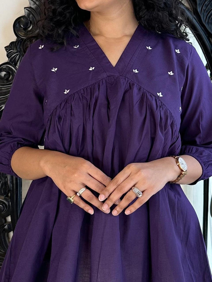 Bella Minimal Cotton Top- Purple