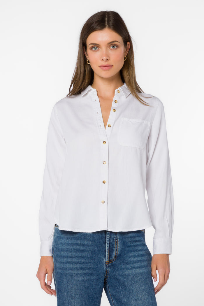 Bennett Optic White Shirt - Tops - Velvet Heart Clothing