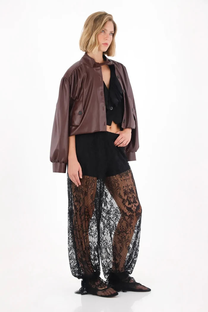 Black Blonda Fabric Pants for Women