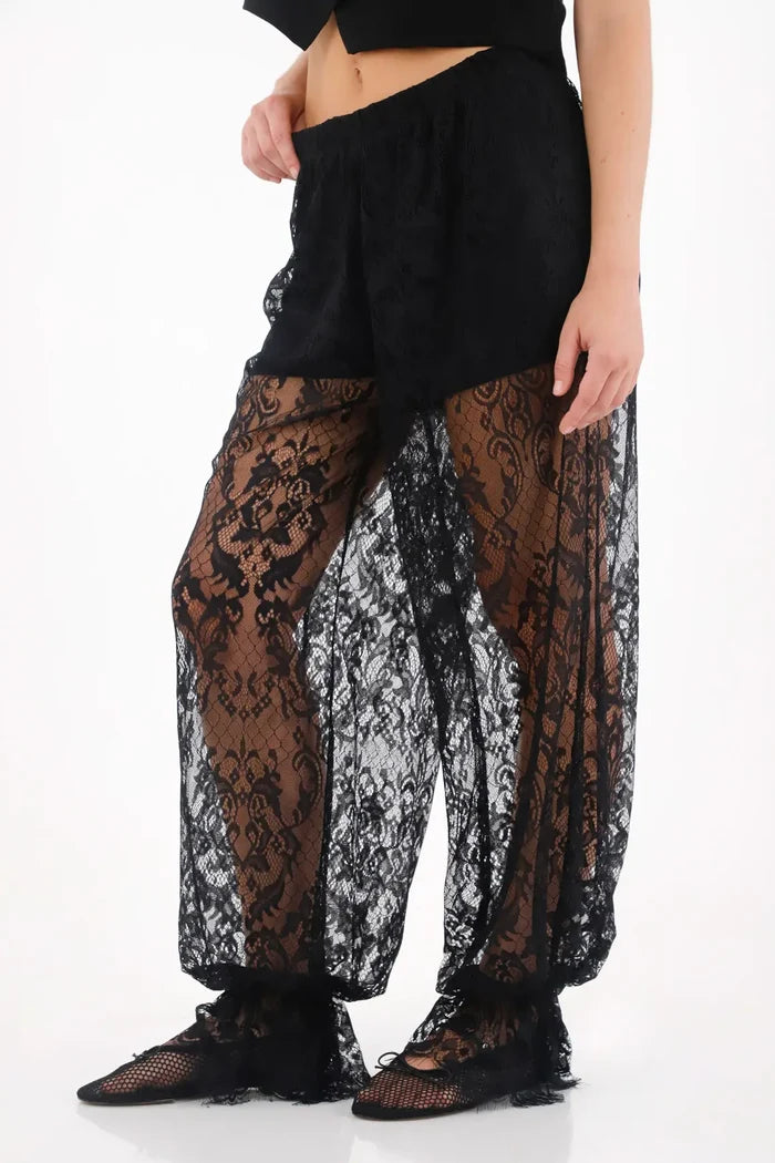 Black Blonda Fabric Pants for Women