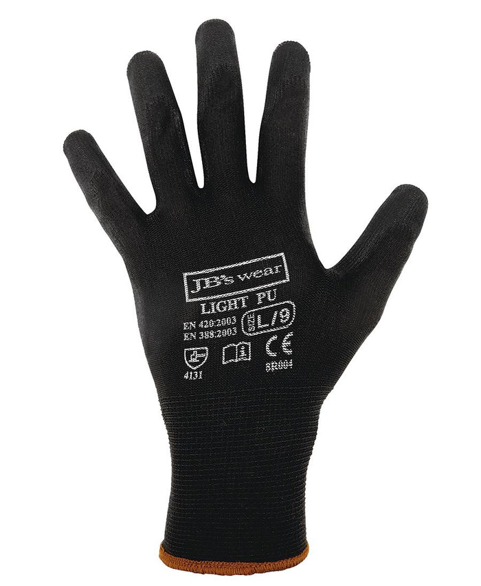Black Light Pu Breathable Glove (Packet Of 12) 8R004
