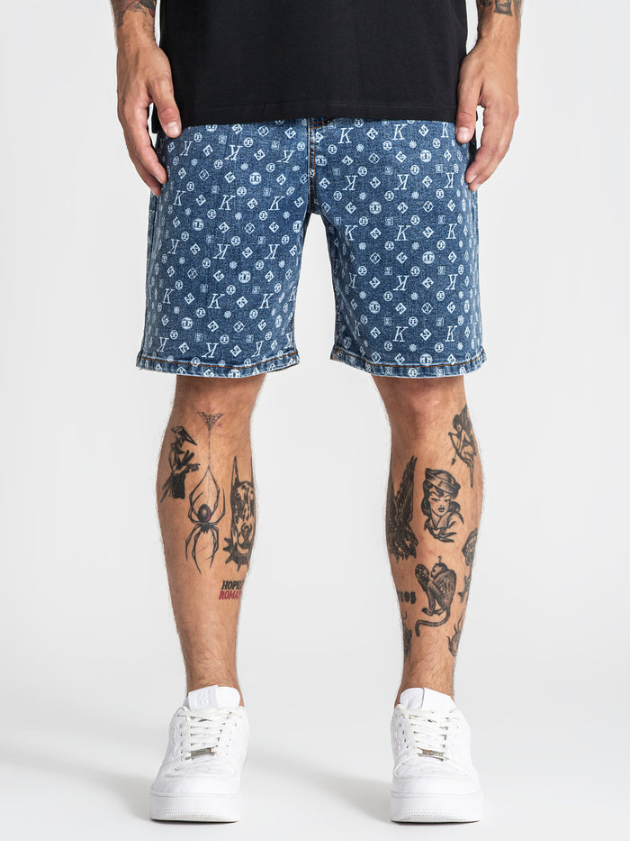 shorts / Blue Monogram Denim Shorts