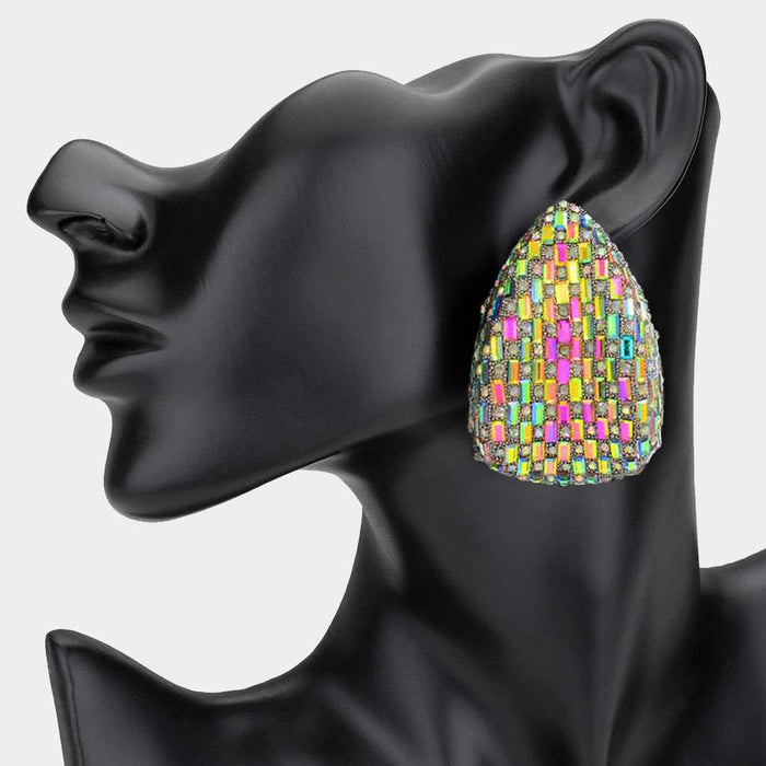 Style the Bold Glam Rhinestone Embellished Teardrop Earrings exclusively at Born To Glam
