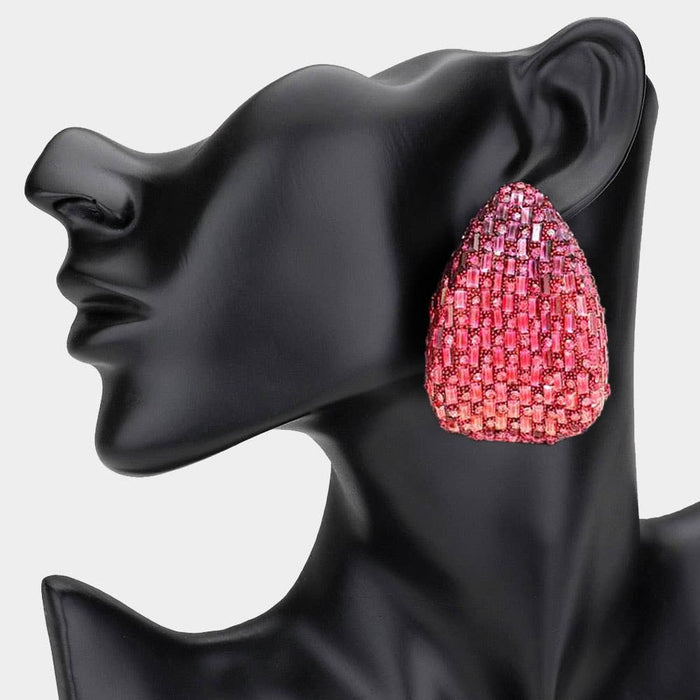 Style the Bold Glam Rhinestone Embellished Teardrop Earrings exclusively at Born To Glam