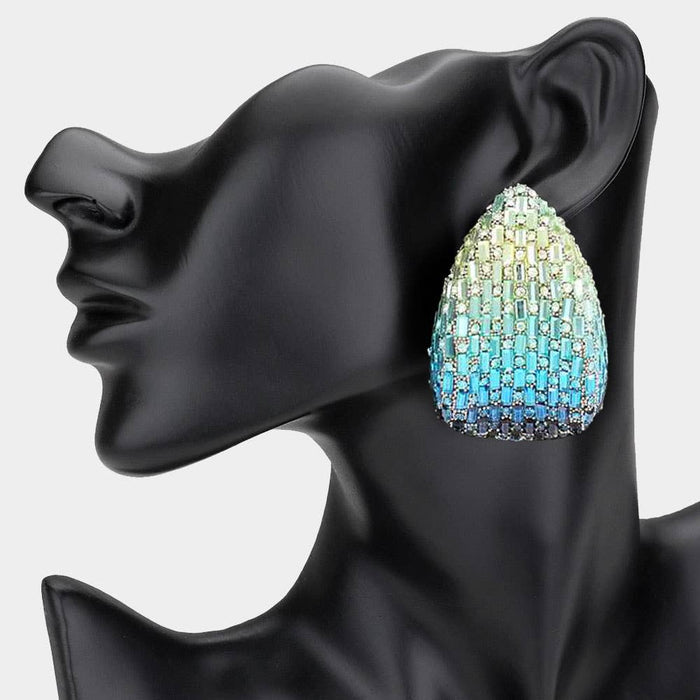 Style the Bold Glam Rhinestone Embellished Teardrop Earrings exclusively at Born To Glam