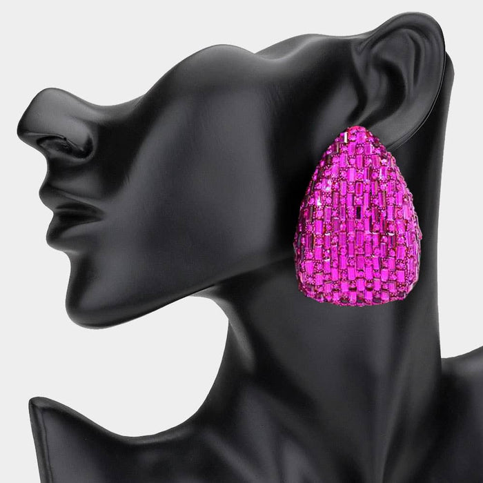 Style the Bold Glam Rhinestone Embellished Teardrop Earrings exclusively at Born To Glam