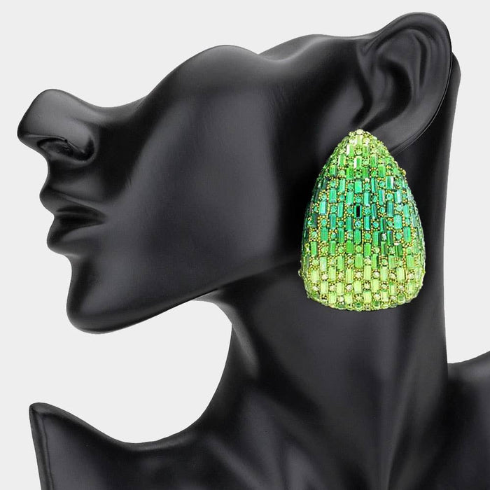 Style the Bold Glam Rhinestone Embellished Teardrop Earrings exclusively at Born To Glam
