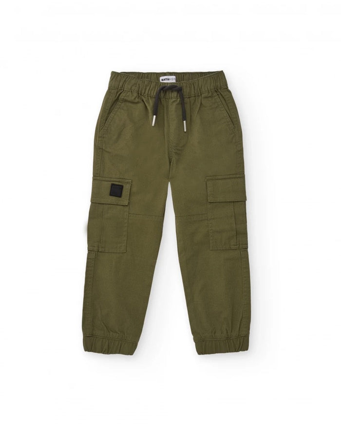 Boys' cargo pants in military green