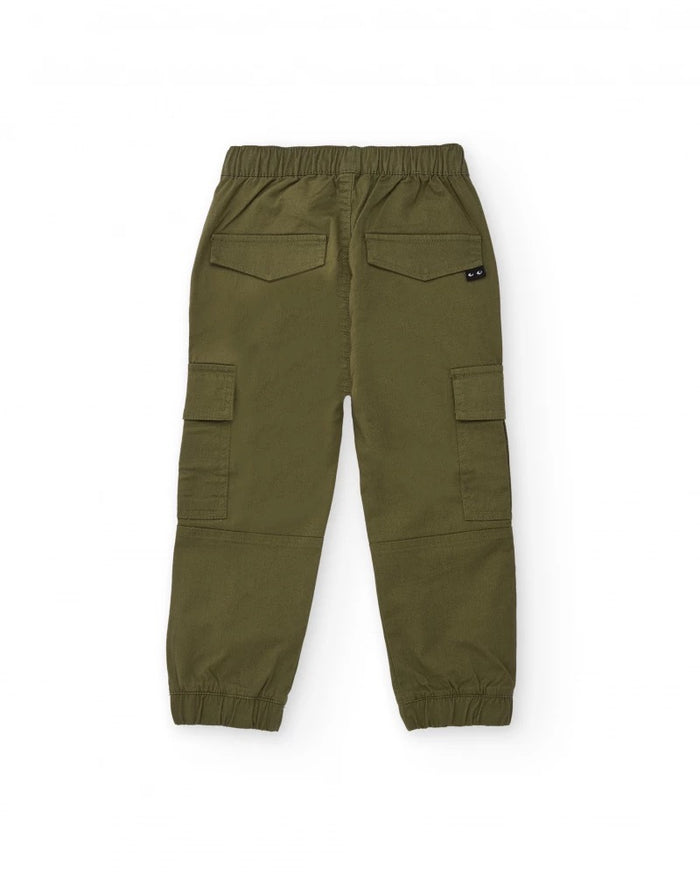 Boys' cargo pants in military green