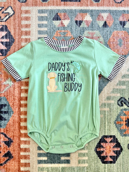 Boy’s “Daddy’s Fishing Buddy” Embroidered Bubble