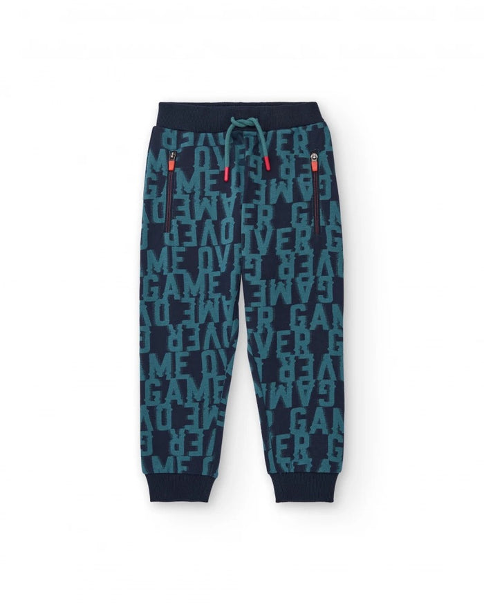 Boys’ jogger with navy “Game Over” print
