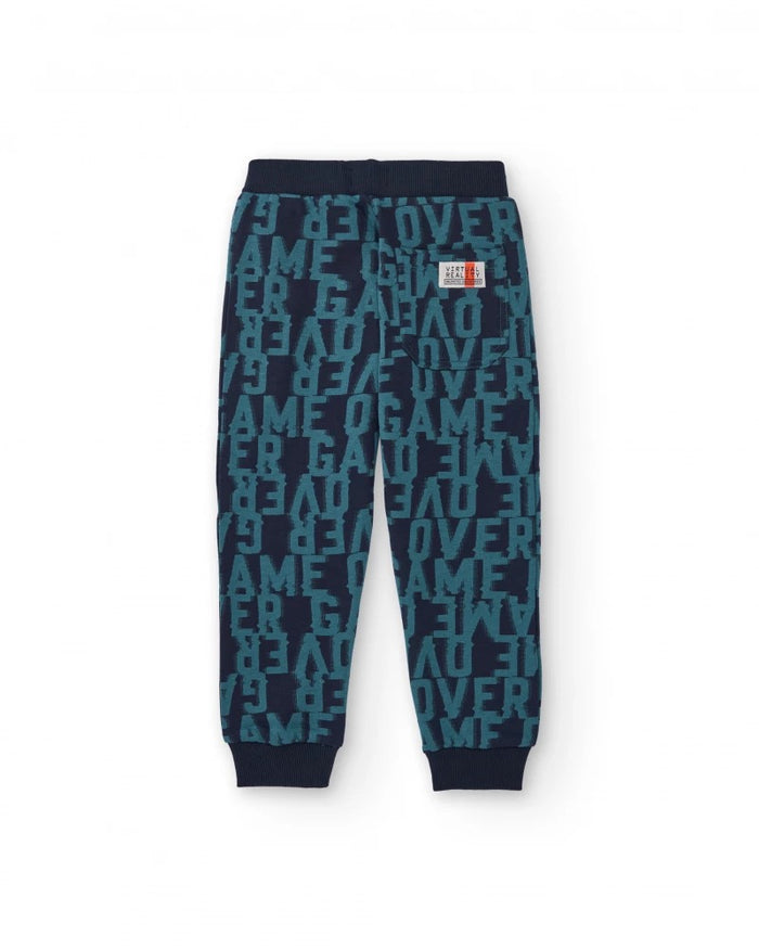 Boys’ jogger with navy “Game Over” print