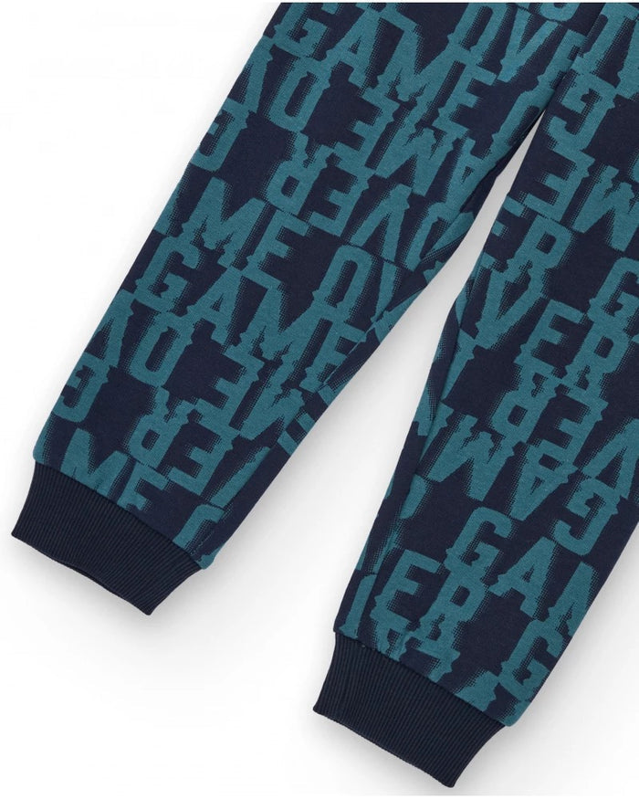 Boys’ jogger with navy “Game Over” print