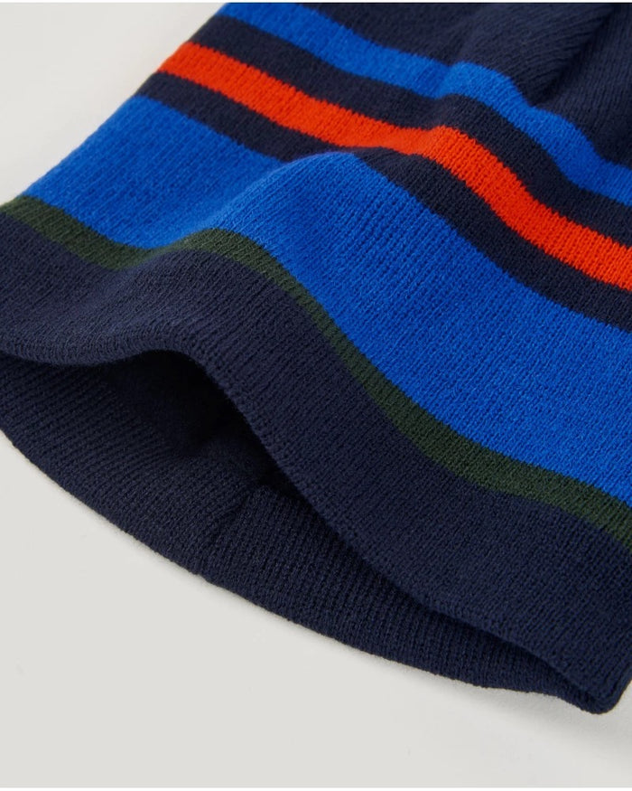 Boys’ knit hat and neck warmer set with multicolour stripes